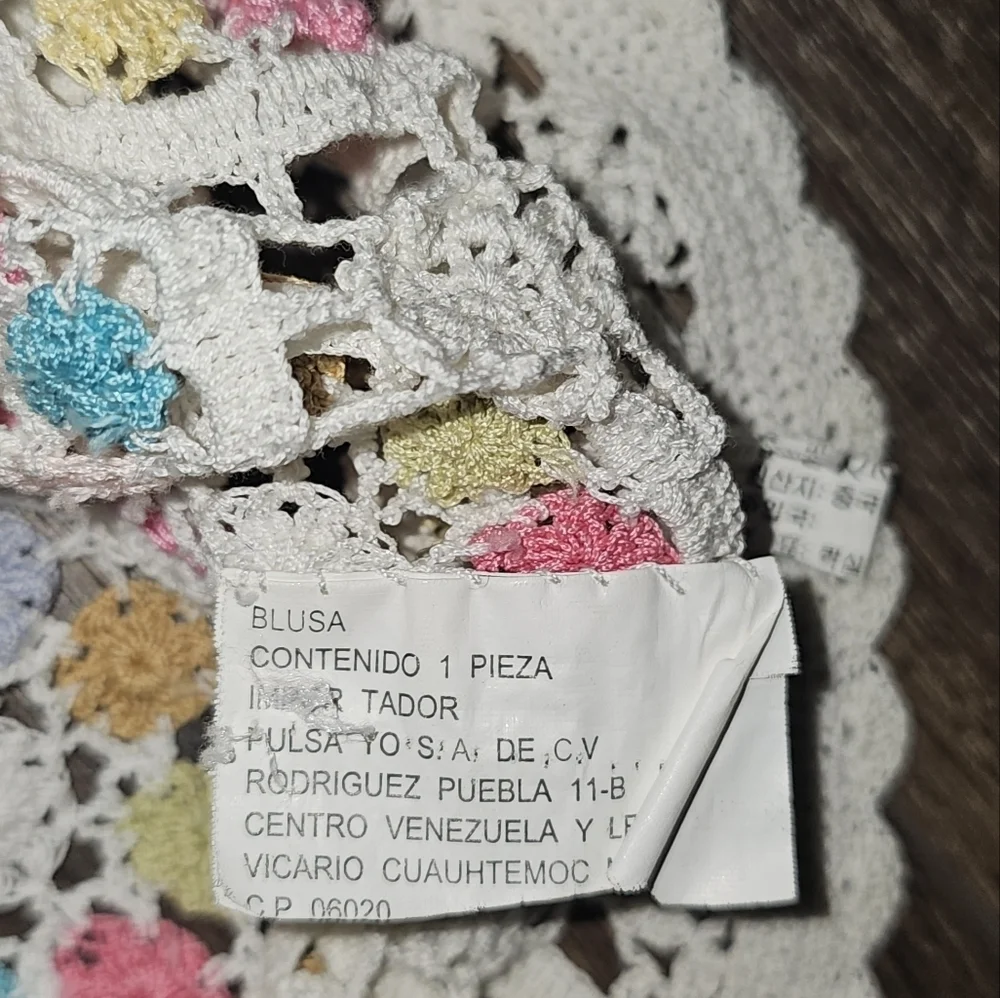 Floral Lace Crochet Button Down White Cardigan Sz SM- Med